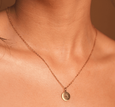 Evil Eye Coin Shape Necklace | Nish Hair X Evil Eye Jewel