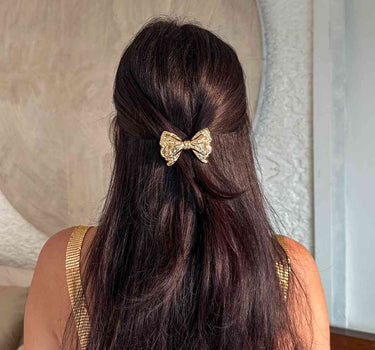 Gold Bow Clip | Nish Hair