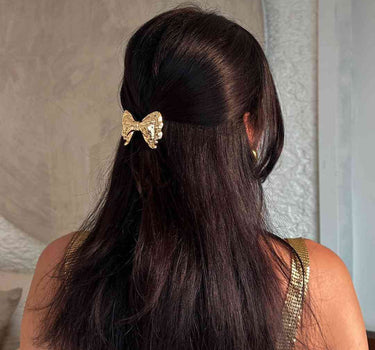 Gold Bow Clip | Nish Hair