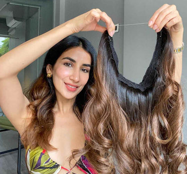 Premium Halo Hair with side Patches Sewn In