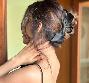 Satin Bow on a Matte Hair Claw