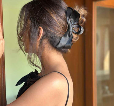 Satin Bow on a Matte Hair Claw