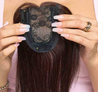 Hair Topper For Short Hair - Dark Brown | Silk Top Topper  3x4