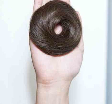 Human Hair Donut Scrunchie Dark Brown | Nish Hair