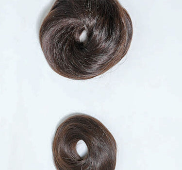 Human Hair Donut Scrunchie Dark Brown | Nish Hair