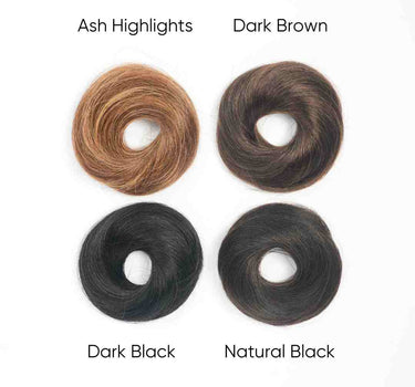 Human Hair Donut Scrunchie Ash Highlights | Small