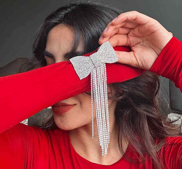 Bling Hair Bow with Fringe | Christmas Special