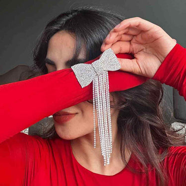 Bling Hair Bow with Fringe | Christmas Special