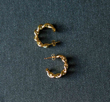 Cuban Link Half Hoop Earrings | Nish Hair X Evil Eye Jewel