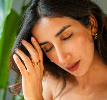 Adjustable Ring – Cuban Link – Tarnish Free | Nish Hair X Evil Eye Jewel