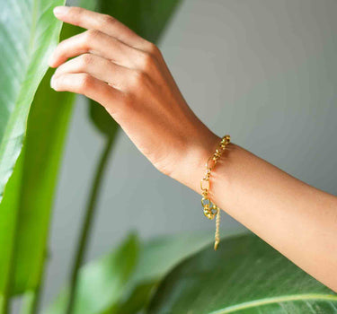 Inez Cabel Link Bracelet 18K Gold Plated | Nish Hair X Evil Eye Jewel