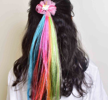 Unicorn Clip in coloured hair extensions for kids