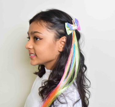 Unicorn Clip in coloured hair extensions for kids