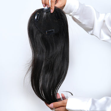 Backcombed hair topper – 14-16 inch- Lace Base – 4×4 | Nish Hair