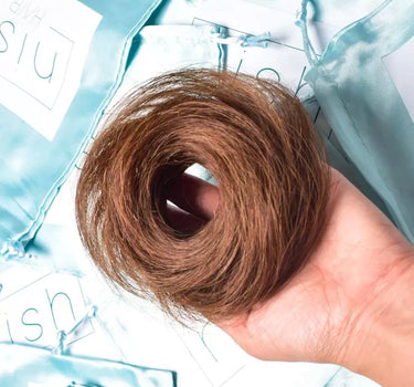 Human Hair Donut Scrunchie Light Brown