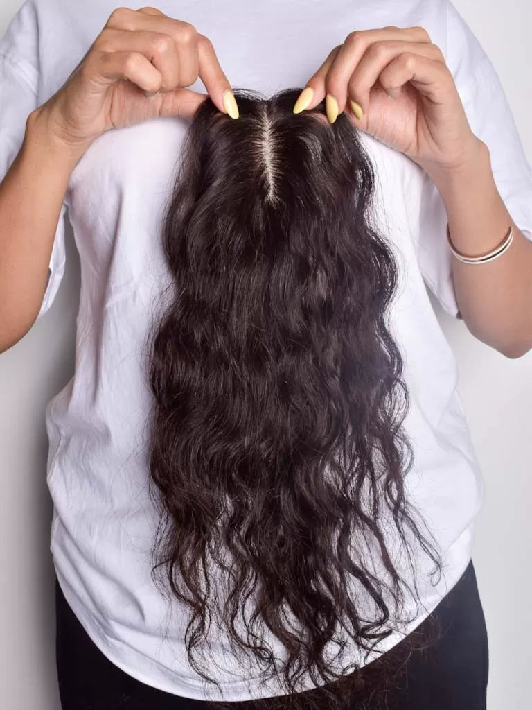 Curly Scalp Line Hair Topper for Thinning Hair – 100% Human Hair