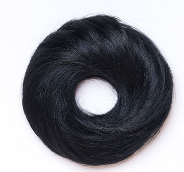 Human Hair Donut Scrunchie Black | Nish Hair