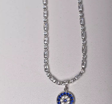 Silver Evil Eye Necklace / Choker