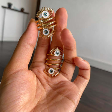 Dual Evil Eye Coiled Ring | Nish Hair X Evil Eye Jewel