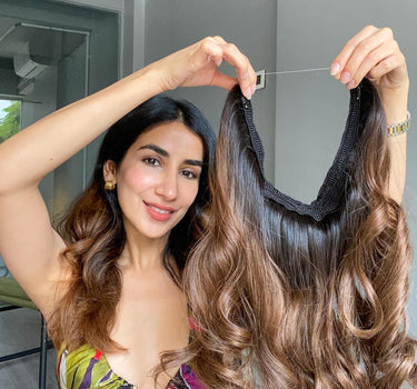 Premium Halo Hair with side Patches Sewn In